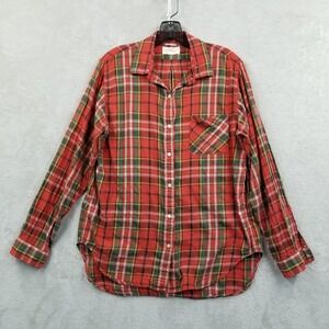 Denim & Supply RL‎ Boyfriend Shirt Women L Scotch Plaid 100% Cotton Lightweight